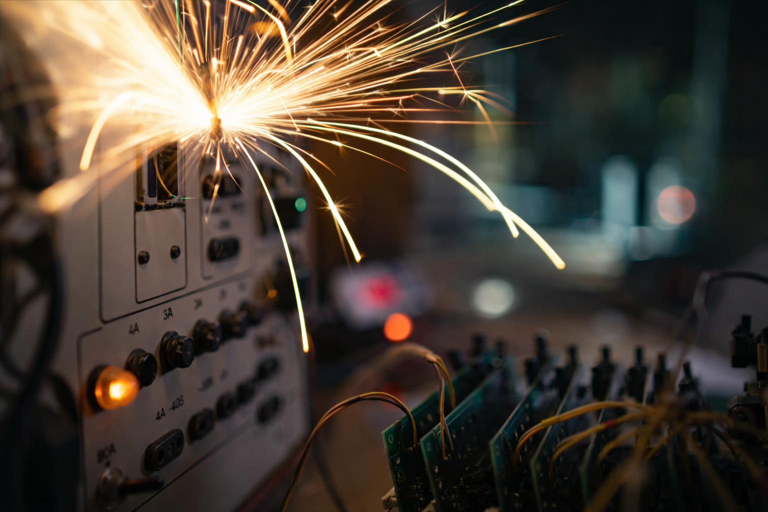 Urgence électrique Paris - tableau électrique avec étincelles
