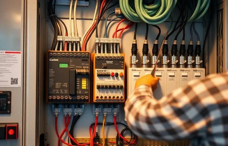 Électricien CHEKELEC intervenant sur un tableau électrique en Île-de-France